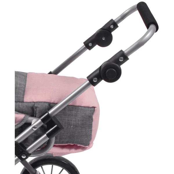 BAYER CHIC 2000 Combi Poppenwagen LENI Melange Grijs-roze - Image 5
