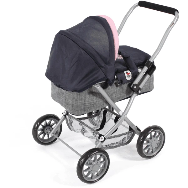 BAYER CHIC 2000 Mini Knuffel Kinderwagen SMARTY Melange Grijs-navy - Image 3