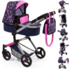 Bayer Design Combinatie Poppenwagen Vario Harten Blauw/roze Met Harten En Zeemeermin