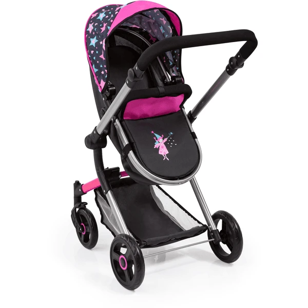 Bayer Design Neo Vario Combi Poppenwagen Zwart, Met Sterren - Image 4