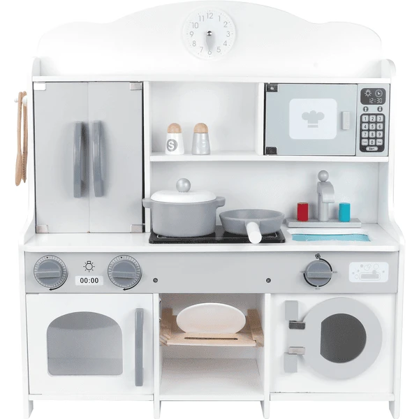 Bino Kinderkeuken Met Wasmachine En Toebehoren, Wit