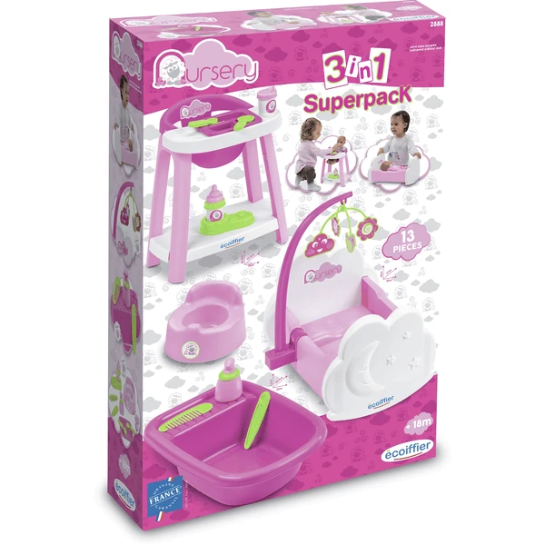 Ecoiffier 3-in-1 Poppen Verzorgingsset - Image 4