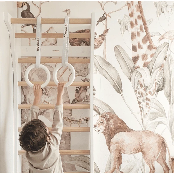 Fitwood ULPU MINI Turnringen, Berken Wit Gewaxt - Zwarte Banden - Image 3