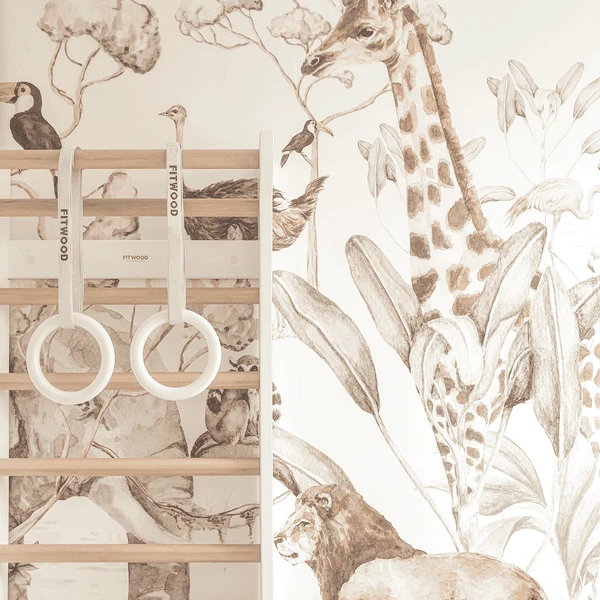 Fitwood ULPU MINI Turnringen, Berken Wit Gewaxt - Zwarte Banden - Image 4