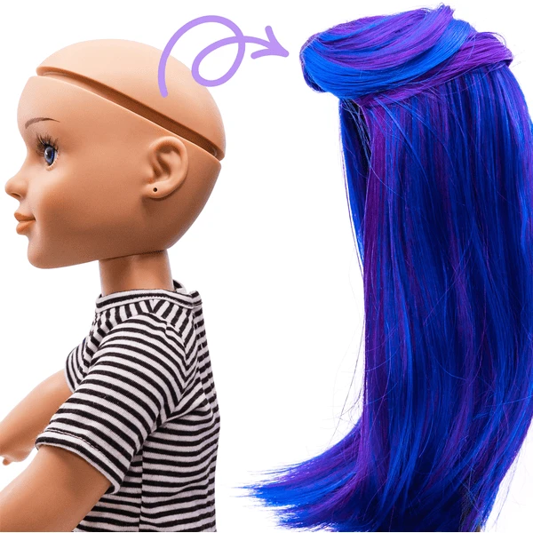 I'M A GIRLY Blauwe Lange Pruik - Image 2