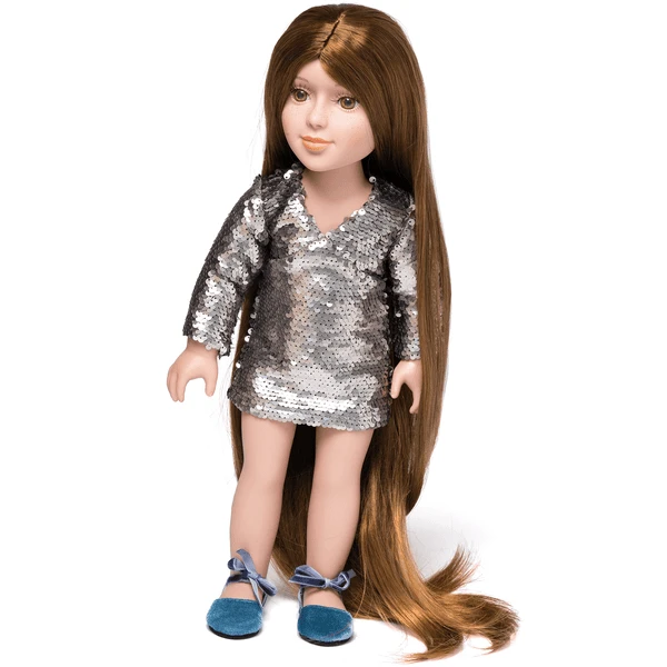 I'M A GIRLY Silver Glitterjurk - Image 2