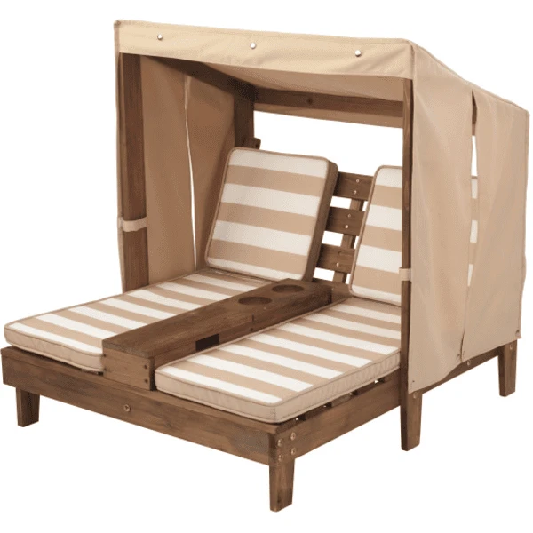 Kidkraft® Tweepersoons Kinderligstoel Met Bekerhouders, Beige - Image 2
