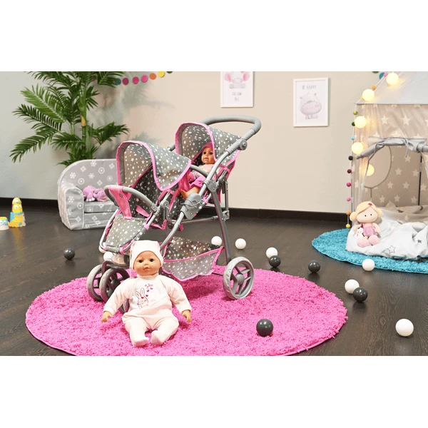KnorrĀ® Toys Milo Tweeling Poppenwagen - Ster Grijs - Image 2