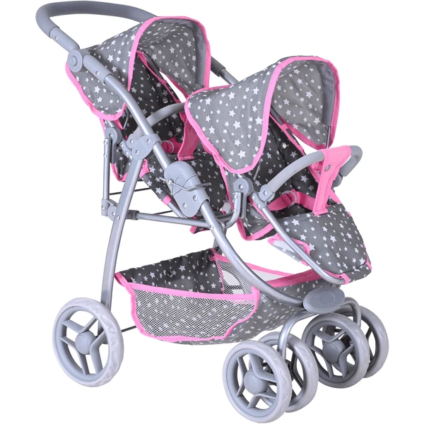 KnorrĀ® Toys Milo Tweeling Poppenwagen - Ster Grijs - Image 3