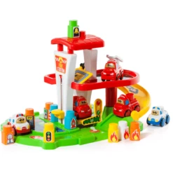 MOLTO Brandweer Station Met 10 Bouwstenen En Auto