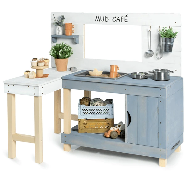 MUDDY BUDDY Speelkeuken Voor Buiten "Mud Café" Wit-wolkgrijs