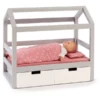 MUSTERKIND ® Poppenhuis Bed Viola Grijs/wit