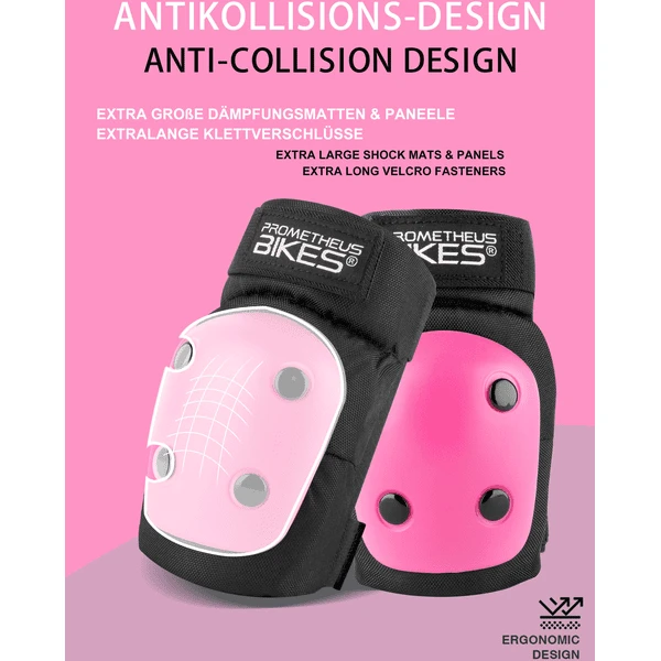PROMETHEUS BICYCLES ® Beschermers Pads Set 6 In 1 Roze - Image 3