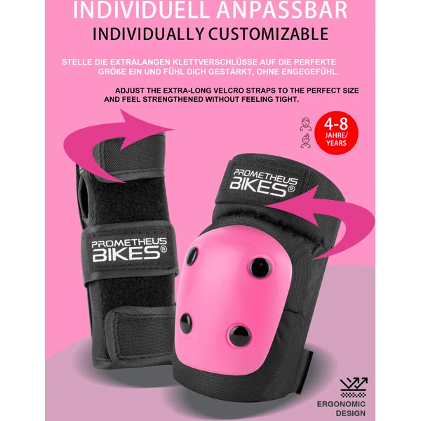 PROMETHEUS BICYCLES ® Beschermers Pads Set 6 In 1 Roze - Image 4