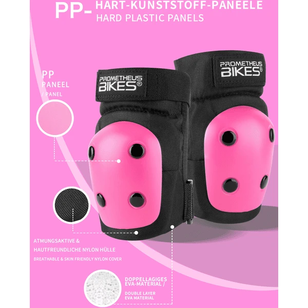 PROMETHEUS BICYCLES ® Beschermers Pads Set 6 In 1 Roze - Image 5