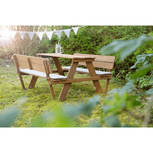 Roba Kinder Picknicktafel For 4 Outdoor Deluxe Teak Met Rugleuning - Image 3