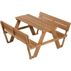 Roba Kinder Picknicktafel For 4 Outdoor Deluxe Teak Met Rugleuning