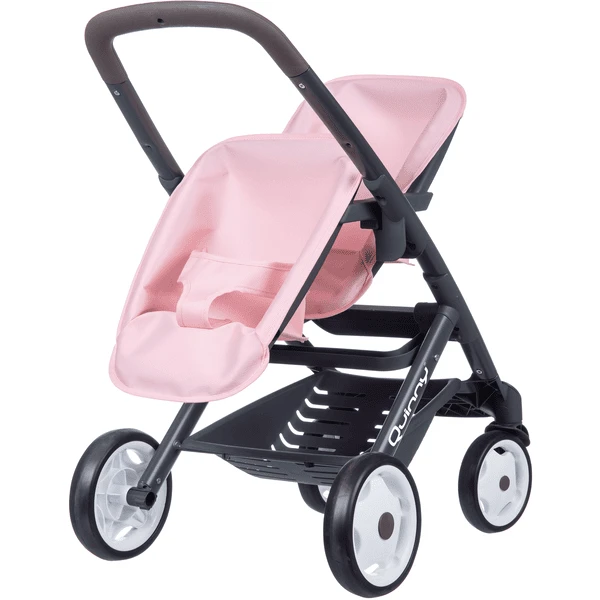 Smoby Quinny Tweeling Sport Poppenwagen Roze/grijs - Image 2